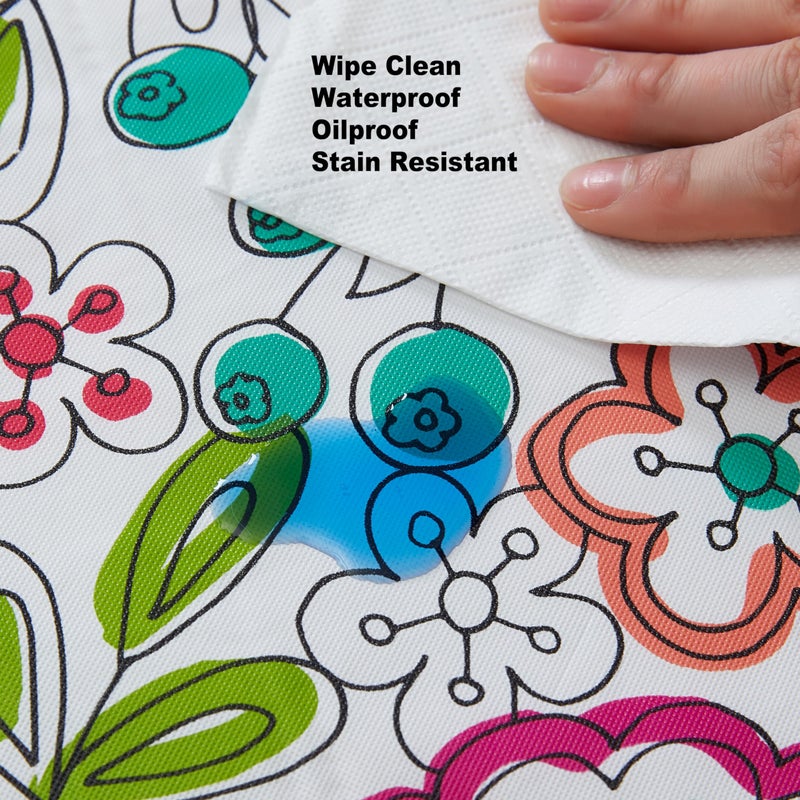 Newbridge Easter Shabby Chic Lily Print 70 Inch Round Vinyl Flannel Backed Tablecloth, Pink Yellow and Green Lily Indoor and Outdoor Waterproof Vinyl Table Cover for Spring Holiday Party - Image 5